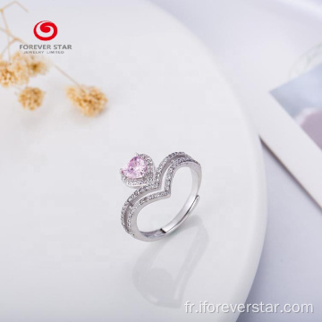 Bague de mariage en forme de femme en forme de coeur cristal